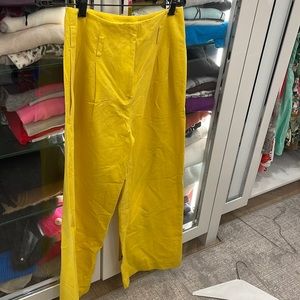 Yellow Palazzo pants from Ulla Johnson